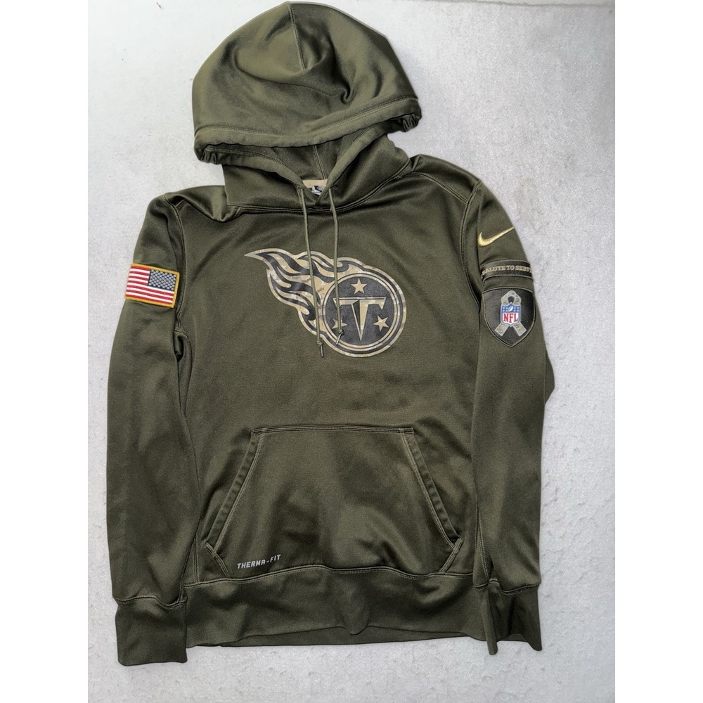 Tennessee Titans Hoodie Men S Green Camouflage Salute To Service Therma Fit USA